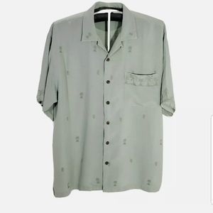 Tommy Bahama Mens Silk Shirt L Short Sleeve Button